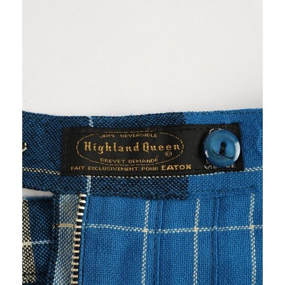 Highland Queen Reversible Wool Pleated Plaid Skirt Kilt - S - Vintage - Picture 4 of 9